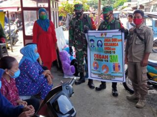 Sepekan, Yon Armed 19/105 Tarik Bogani Sosialisasikan Prokes Covid-19