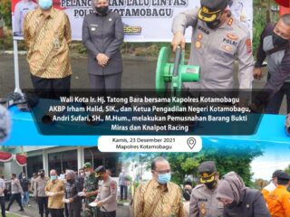 Wali Kota Tatong Bara Saksikan Pemusnahan Knalpot Racing dan Miras