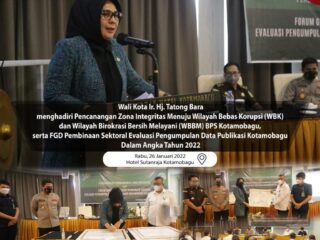 Wali Kota Tatong Bara Hadiri Pencanangan Zona Integritas WBK dan WBBM BPS Kotamobagu