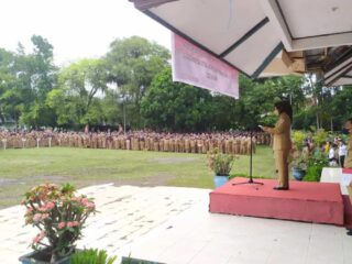 Wali Kota Tatong Bara Pimpin Apel Kerja Perdana Awal Tahun 2022