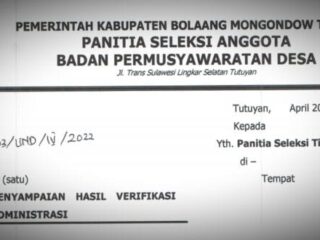Pansel BPD Boltim Umumkan Hasil Verifikasi Administrasi