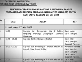 Jajaran Pemkab Boltim Bakal Terima Materi Wawasan Kebangsaan dari Kapolda Sulut