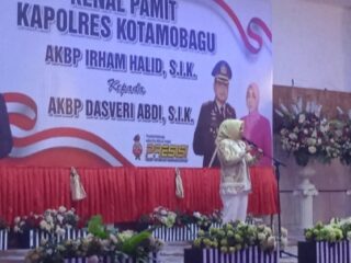 Wali Kota Tatong Bara Hadiri Acara Kenal Pamit Kapolres Kotamobagu