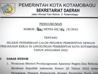 Rekrutmen PPPK Formasi Guru di Kotamobagu Dibuka