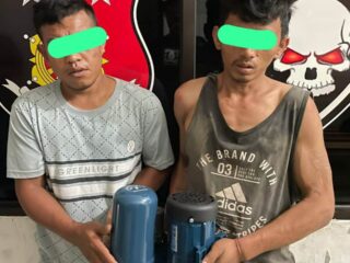 Berbekal Rekaman CCTV, Unit Jatanras Polres Asahan Bekuk 2 Diduga Pencuri Mesin Air