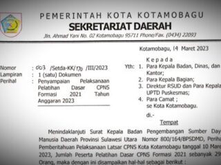 Besok 299 CPNS Kotamobagu Formasi 2021 Mulai Latsar