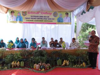 Sekdakab Asahan Sambut Kedatangan Tim Evaluasi Lomba LBS Tingkat Provsu di Desa Meranti
