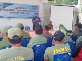 Puluhan Linmas di Kotamobagu Ikuti Sosialisasi Pencegahan dan Penanggulangan Kebakaran