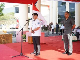 Sirajudin Lasena pimpin Apel Perdana Pasca Dilantik Sebagai Penjabat Bupati Bolaang Mongondow Utara
