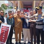 Bupati Bolmong Limi Mokodompit Hadiri Simulasi Dispamkota dan Deklarasi Pemilu Damai 2024