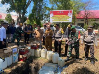 Polres Bolmong Musnahkan 3.925 Liter Miras