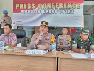 Polres Bolmut gelar press conference Evaluasi Kerja Tahun 2023
