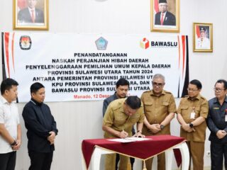 Gubernur Sulut Tanda Tangani NPHD Pilkada 2024
