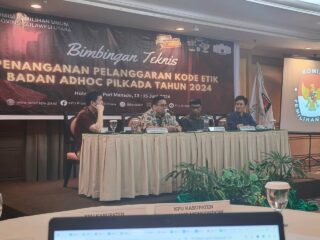 KPU Bolsel Ikuti Bimtek Penanganan Pelanggaran Kode Etik Badan Adhoc Pilkada 2024