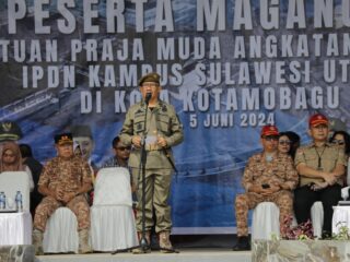 Wali Kota Pimpin Apel Penerimaan dan Pembukaan Magang II Satuan Praja Muda IPDN Sulut