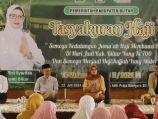 Bupati Blitar Rini Syarifah Hadiri Tasyakuran Jamah Haji