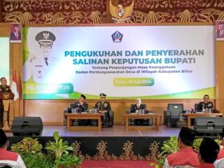 Bupati Rini Syarifah Kukuhkan BPD di Wilayah Kabupaten Blitar
