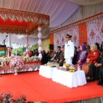 Wali Kota Abdullah Mokoginta Pimpin Upacara Penurunan Bendera Merah Putih HUT ke-79