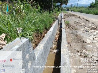 Proyek Drainase Ruas Jalan Pande Bulan Capai 42,86 Persen