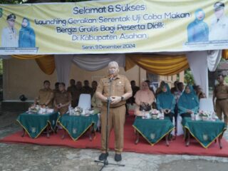 Dinas Pendidikan Kabupaten Asahan Launching Gerakan Serentak Uji Coba Makanan Gratis Bagi Peserta Didik