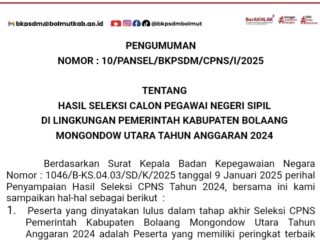 Dinyatakan Lulus Sebanyak 436 Peserta CPNS, Nani: Segera Lengkapi Berkas Lainya 