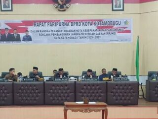 DPRD Kotamobagu Gelar Rapat Paripurna Penandatanganan Nota Kesepakatan Rancangan Awal RPJMD 2025–2029