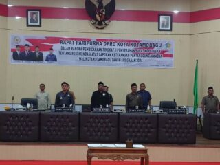 DPRD Kotamobagu Gelar Rapat Paripurna Penyerahan Rekomendasi LKPJ Wali Kota Tahun 2024