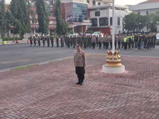 Polres Bitung Gelar Apel Pasukan Pengamanan Pawai Takbiran dan Sholat Idul Adha