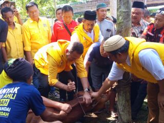 Datang ke Asahan, Bang Ijeck Sembelih Sendiri Hewan Qurban 