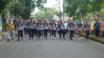 Jalan sehat yang digelar Polres Kotamobagu dalam rangka menyambut Hari Bhayangkara ke-79, di Kotamobagu, Sabtu (28/6/2025).(foto: Rizki)