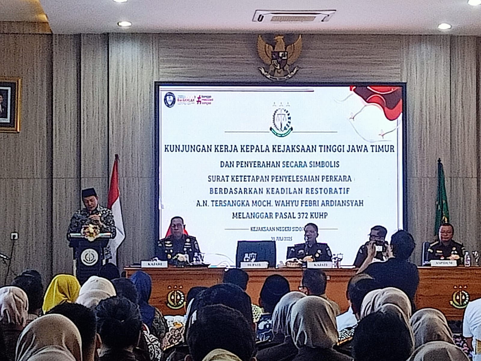 Bupati Subandi Apresiasi Langkah Kejari Sidoarjo Lakukan RJ Tersangka Penggelapan Motor