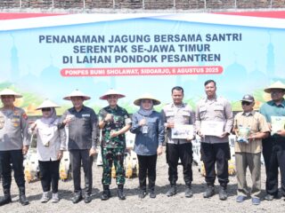 Bupati Sidoarjo Tanam Jagung Bersama Santri