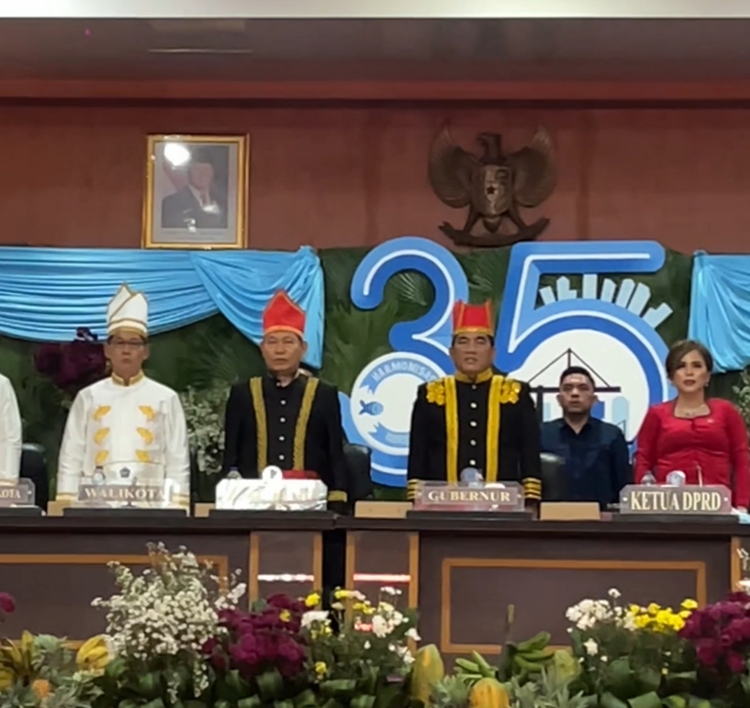 Gubernur dan Wakil Gubernur Sulut Hadiri Rapat Paripurna HUT ke-35 Kota Bitung