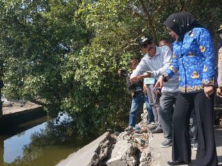 Wabup Sidoarjo Tinjau Langsung Jembatan Putus di Tambak Cemandi