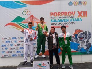 Akuatik Kotamobagu Sumbang Tiga Emas di Hari Pertama Porprov XII Sulut 2025
