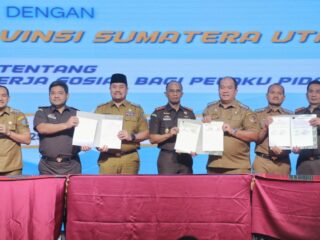 Bupati Asahan Hadiri Penandatanganan MoU PKS Pidana Kerja Sosial 