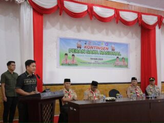 Wakil Wali Kota Kotamobagu Lepas Kontingen Pramuka Peran Saka Tingkat Nasional 2025