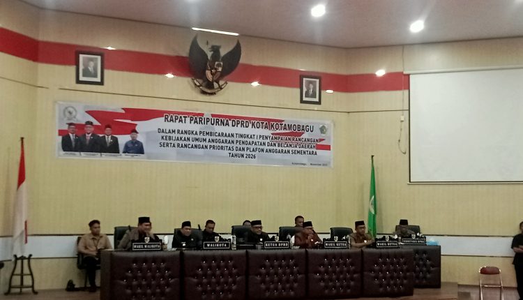 Wali Kota Kotamobagu Hadiri Rapat Paripurna Penyampaian Rancangan KUA-PPAS Tahun 2026