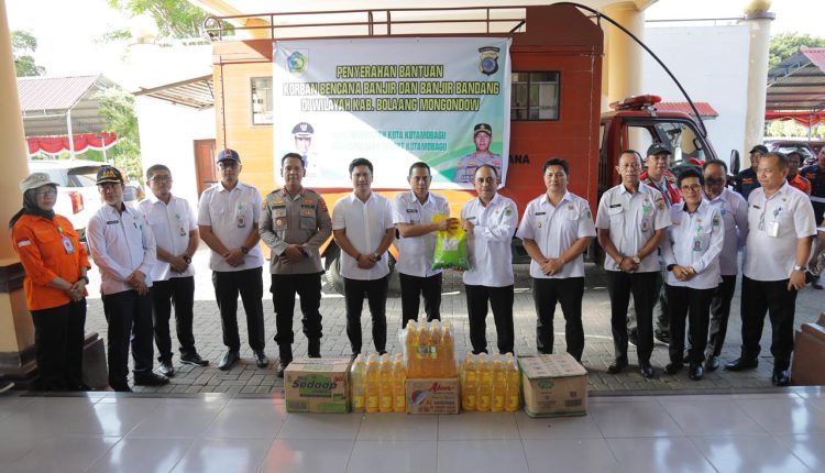 Wali Kota Wenny Gaib Serahkan Bantuan untuk Korban Banjir di Kabupaten Bolmong
