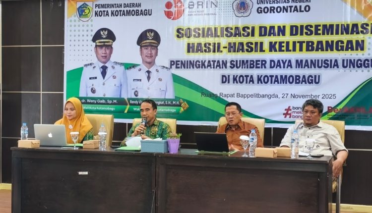 Bappelitbangda Kotamobagu Gelar Sosialisasi Hasil Kelitbangan Penguatan SDM Unggul