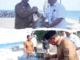 Pasca Serah Terima Aset Bangunan Pengaman Pantai Batu Pinagut Pemkab Boltara Jalin MOU