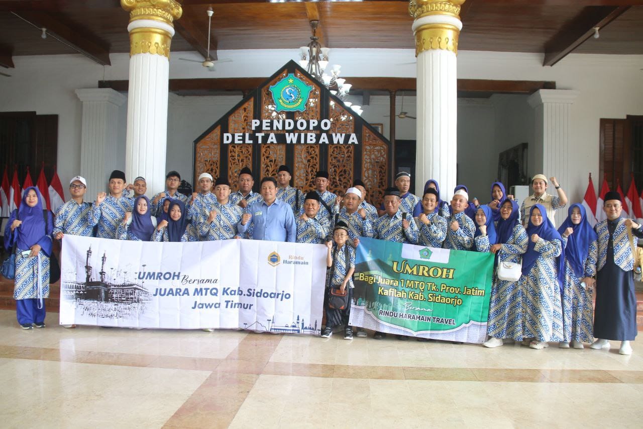 Pemkab Sidoarjo Berangkatkan Umroh Tujuh Kafilah Juara MTQ Jawa Timur