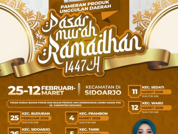 Pemkab Sidoarjo Gelar Pasar Murah Ramadan 1447 H di 10 Kecamatan