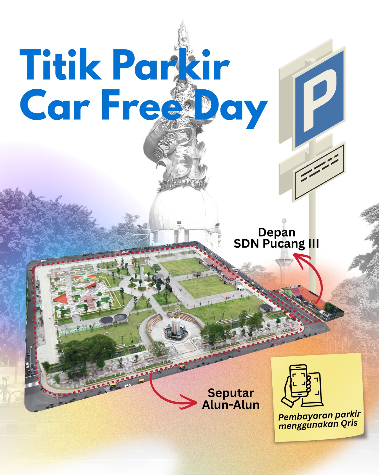 Pemkab Sidoarjo Terapkan Parkir Non Tunai QRIS di Kawasan Alun-Alun