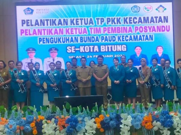 Wali Kota Bitung Hadiri Pelantikan Ketua TP-PKK, Pembina Posyandu dan Bunda Paud Kecamatan