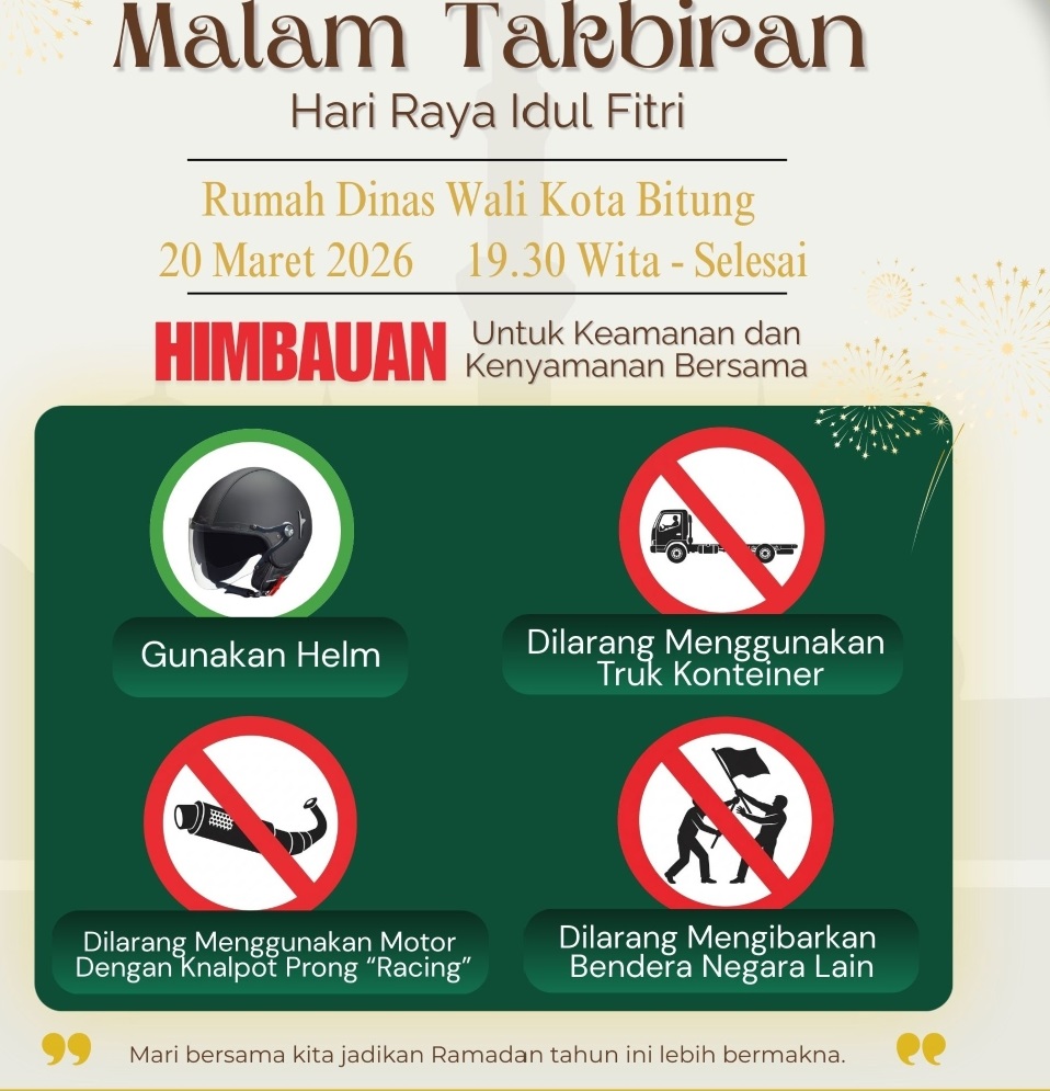 Pawai Takbiran Bitung Siap Digelar Pemkot Bitung Utamakan Keamanan dan Ketertiban