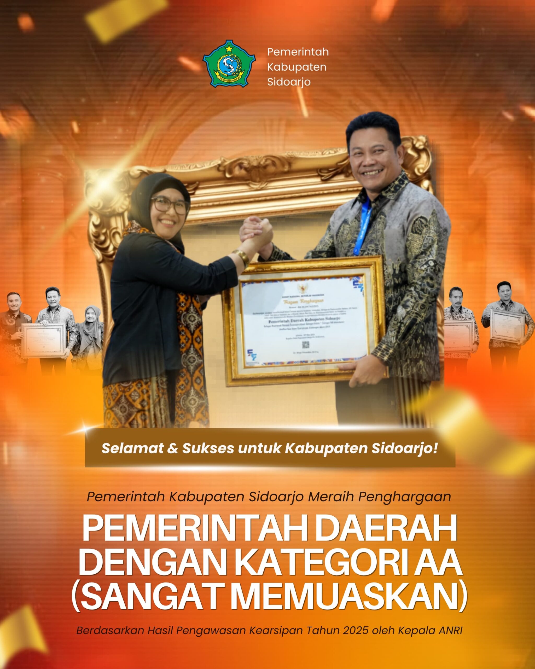 Pemkab Sidoarjo Raih Predikat AA dari ANRI, Bupati Subandi: Bukti Tata Kelola Pemerintahan Semakin Transparan