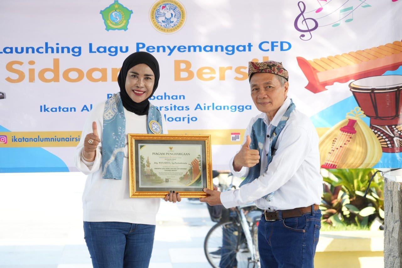 Apresiasi Peluncuran Lagu Sidoarjo Bersih, Wabup Mimik: Perkuat Budaya Bersih di Car Free Day