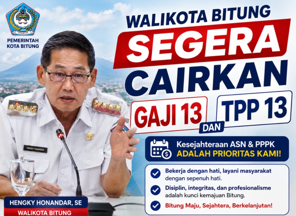 Kabar Gembira ASN Bitung! Hengky Honandar Pastikan Gaji 13 dan TPP 13 Segera Masuk Rekening