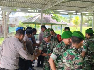 Perkuat Sinergitas, Polsek Lolayan Silaturahmi ke Koramil 1303/BM-04